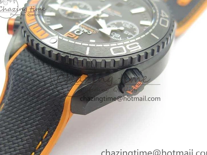 0120 Planet Ocean Master Chronometer Chrono DLC OM 1:1 Best Edition Black Dial On Nylon Strap A Chic 8103